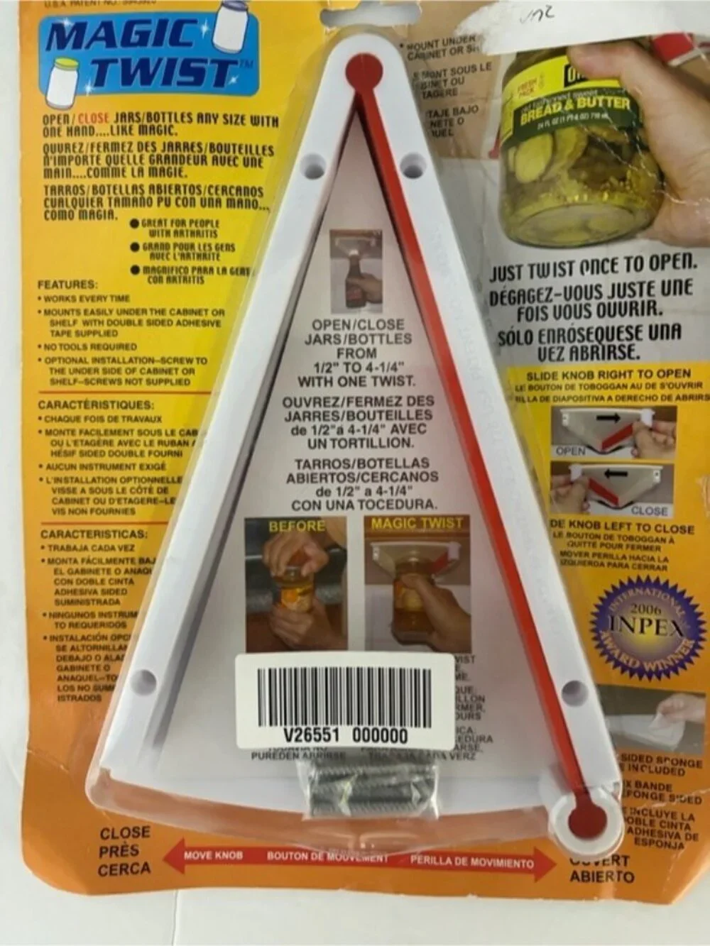 Magic Twist Jar Opener MT-100 Under Cabinet Bottle Opener Arthritis Aid